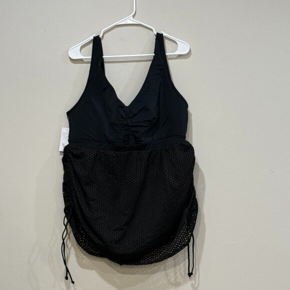 Size 18 Lane Bryant Swim Black Bathing Suit (One-Piece) with Skirt - NWT - Picture 1 of 6